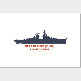 USS San Diego (CL-53) - US Naval Vessel Posters and Art